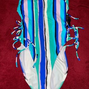 Stripped bathing suit